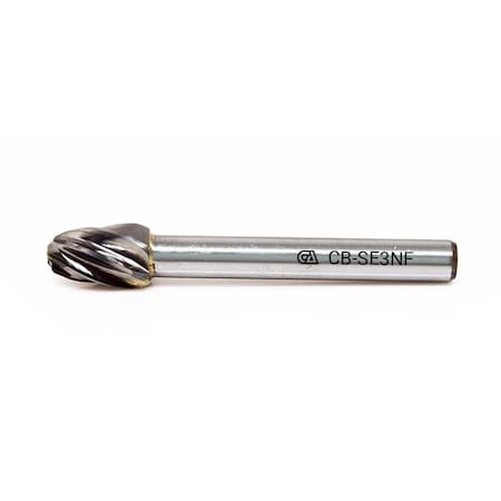 Continental Abrasives SE-3 Aluminum Cut Oval Tungsten Carbide Burr for Non-Ferrous Materials CB-SE3NF